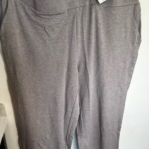Gray Leggings with Elastic Waistband and Tapered Fit